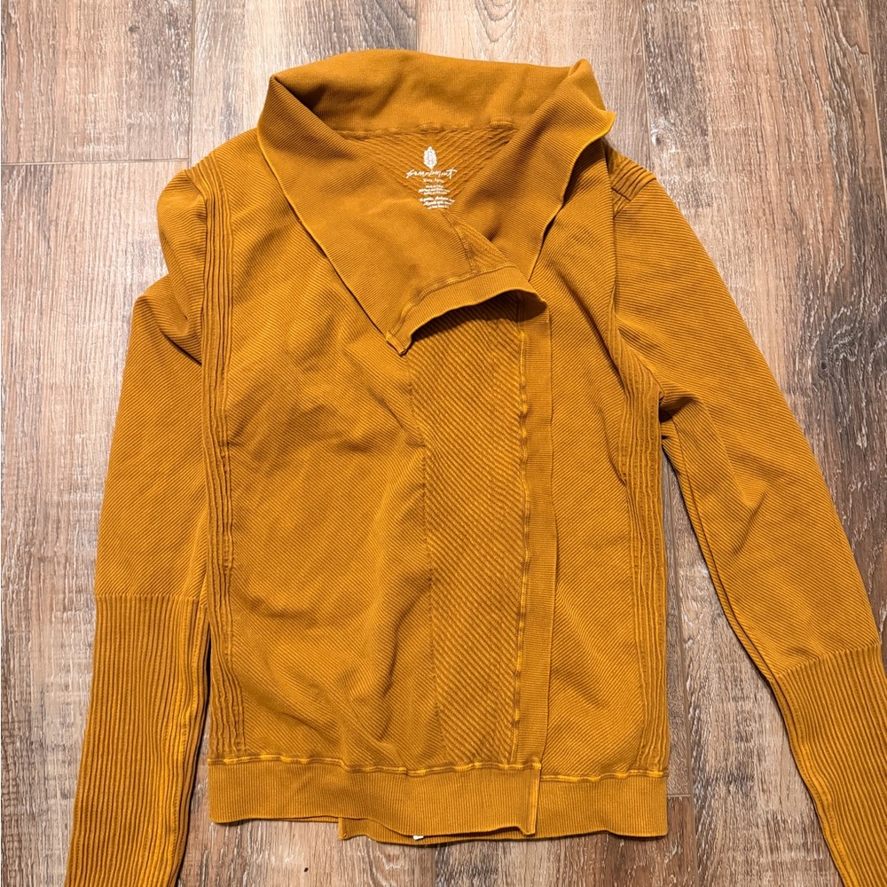 FP Movement by Free People Cowl Neck Sweater in Mustard
